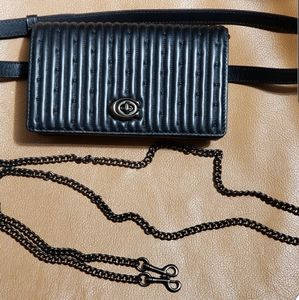 Coach leather belt bag convertible to crossbody bag